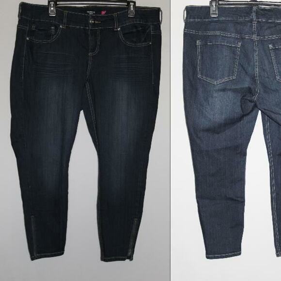 Torrid Stiletto Jegging Zipper Ankle Jeans Blue Dark Wash Plus Size 18 HW9955 - Picture 10 of 10